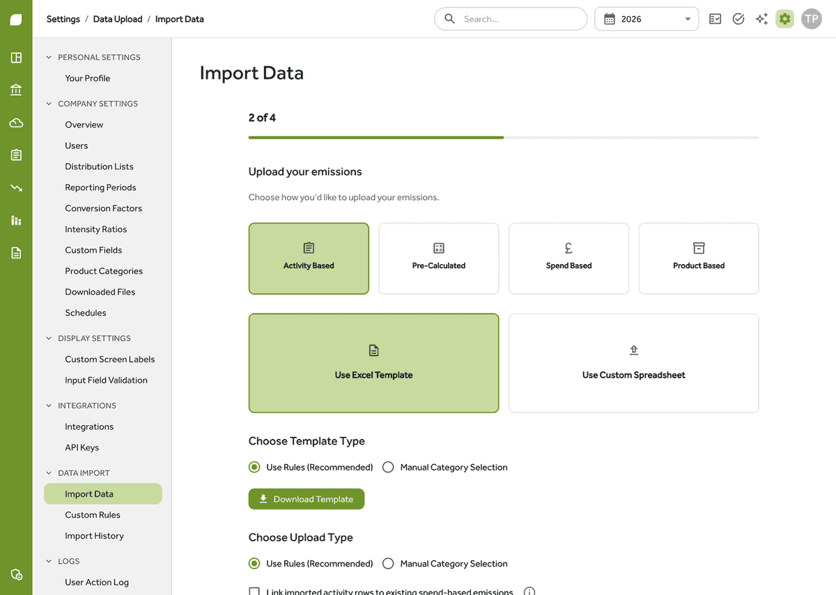 Uploading documents to Gaia Carbon Accounting