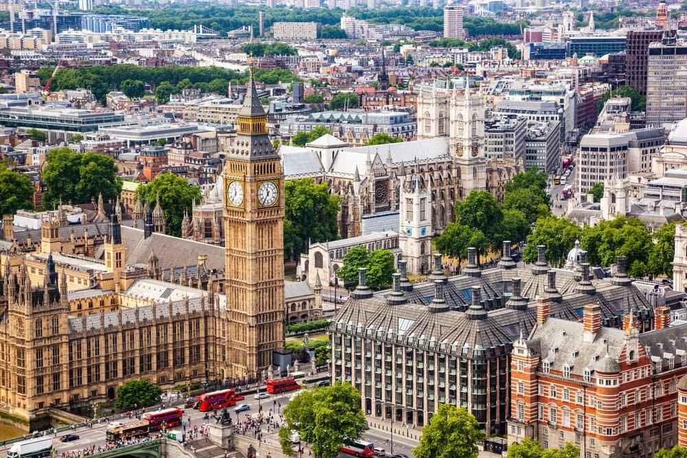 An aerial view of London