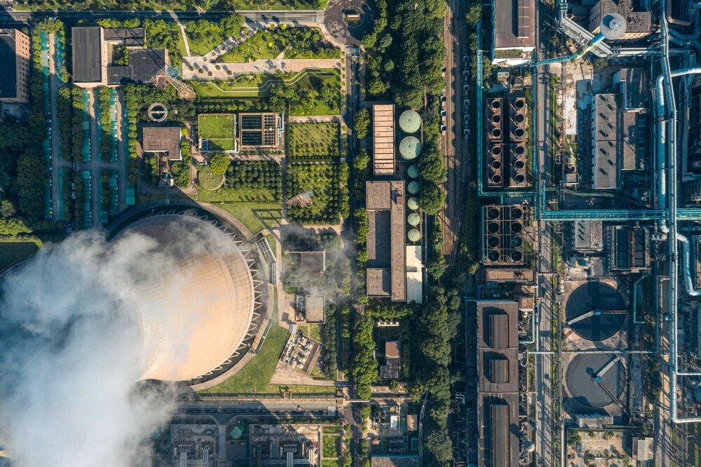 A power station from the air
