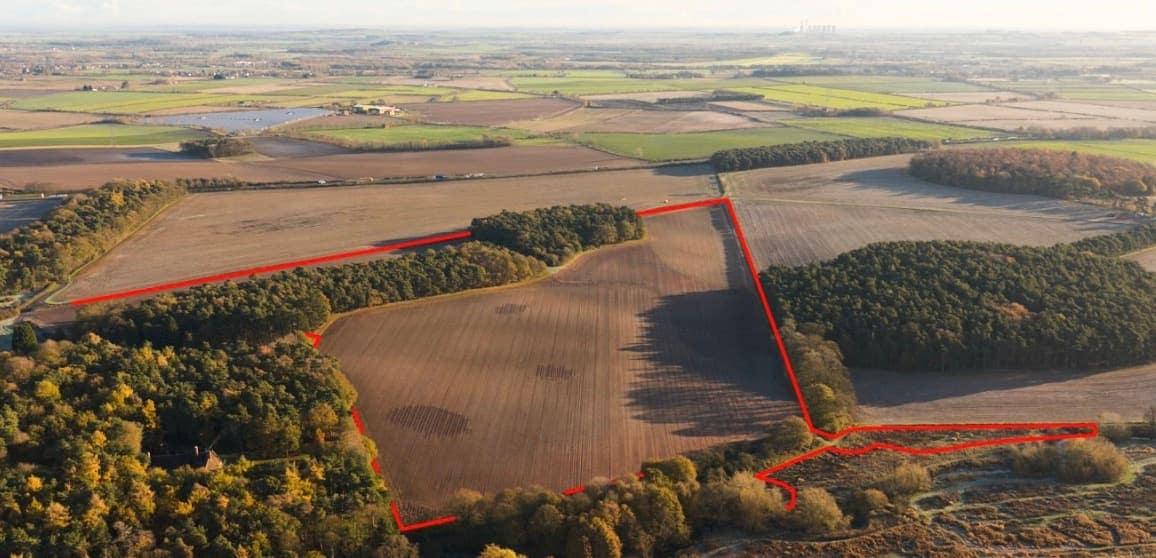 Landowner managed BNG scheme on former arable land near Worksop
