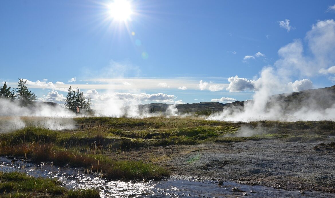 Steam coming from a geothermal vent