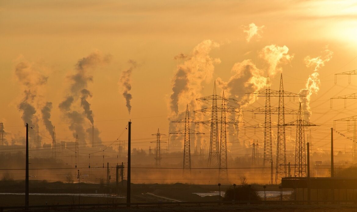 Factories emitting gases into the air