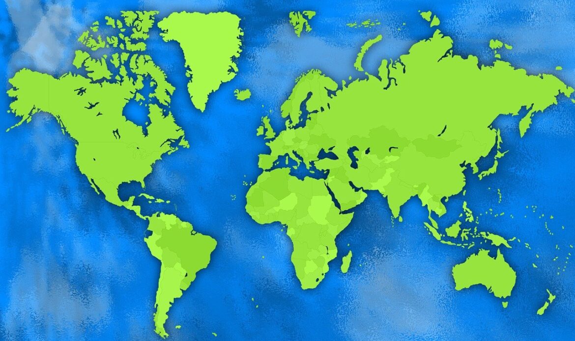 A green map of the planet earth