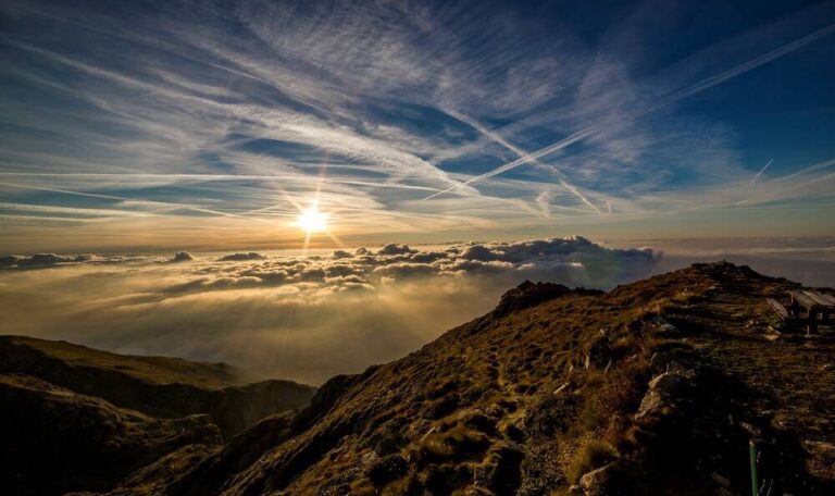 Mountains with blue skies