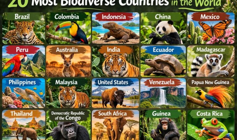 Many animals from different countries