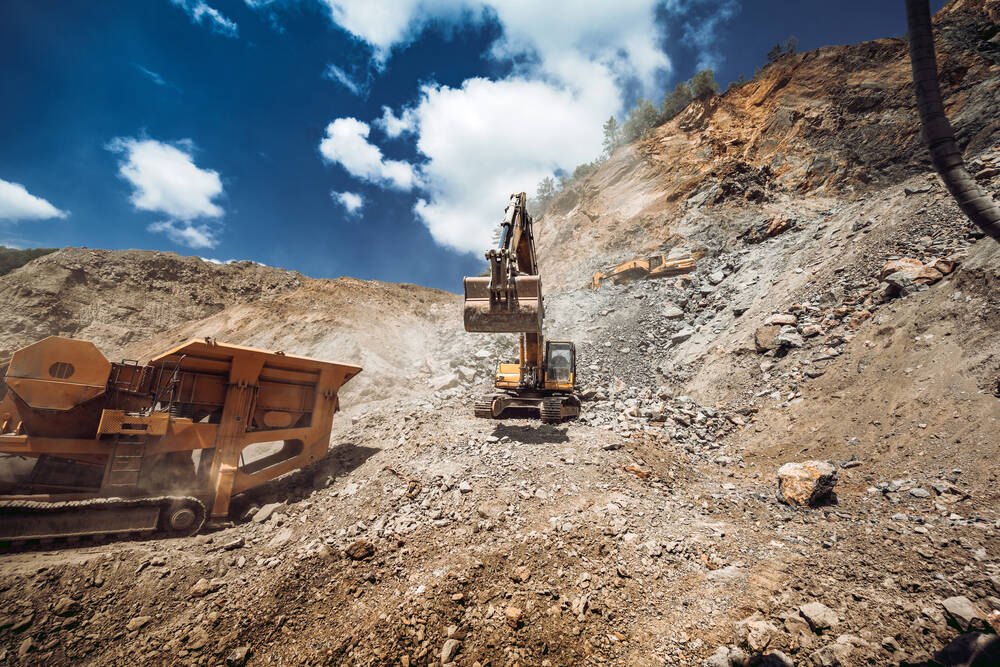 A digger in a mine