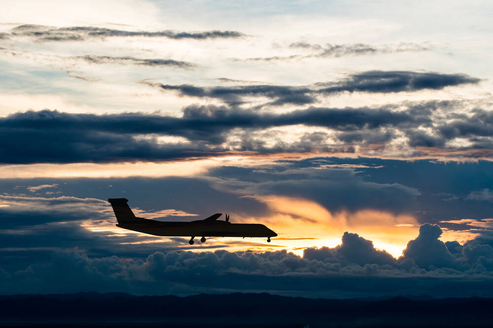 A plane flying in the sky