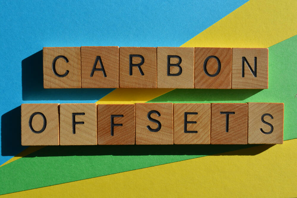 Carbon Offsets written on wooden blocks