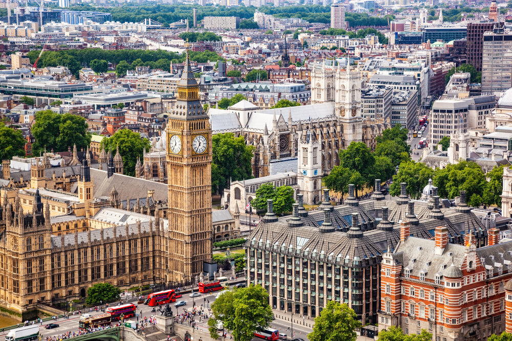 An aerial view of London