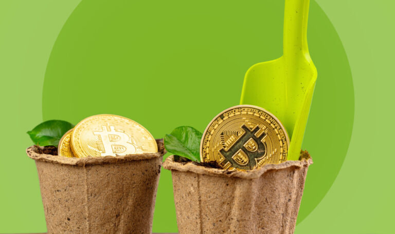 Bitcoins in plant pots